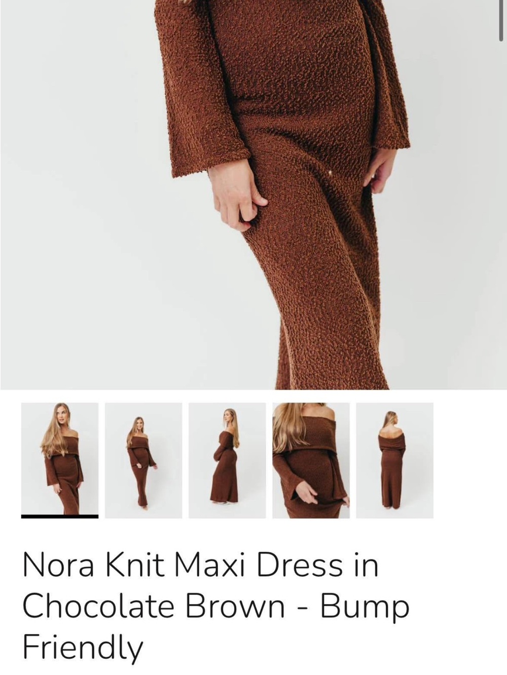 Nora Knit Maxi Dress in Chocolate Brown